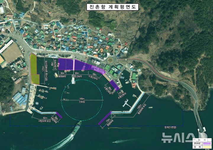 [통영=뉴시스] 경남 통영시 사량도 진촌항 항만시설 확충 계획 평면도. (사진=경남도 제공) 2025.09.03. photo@newsis.com