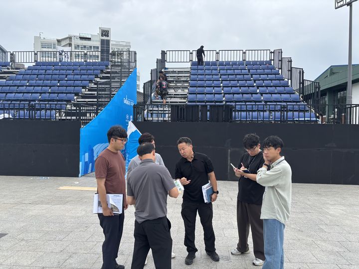 [광주=뉴시스] 광주경찰청은 2025 광주세계양궁선수권대회를 앞두고 경기장·연습장 등지에 대한 합동 점검을 벌였다고 3일 밝혔다. (사진=광주경찰 제공) 2025.09.03. photo@newsis.com *재판매 및 DB 금지