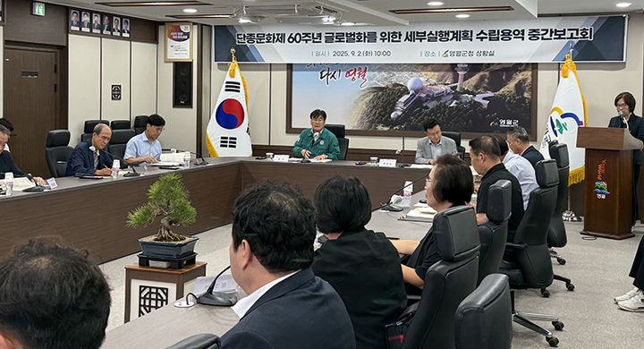 지난 2일 영월군청 상황실에서 열린 ‘단종문화제 60주년 세계화를 위한 세부 실행계획 수립 용역’ 중간 보고회.(사진=영월군 제공) *재판매 및 DB 금지
