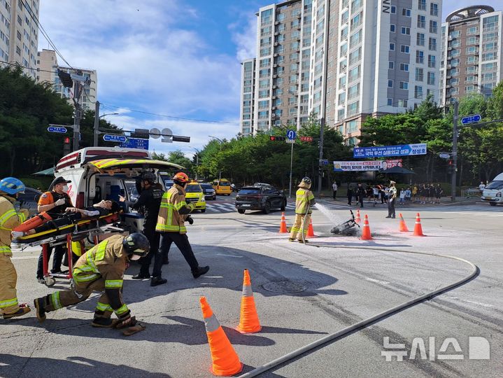 [양주=뉴시스] 사고 현장. (사진=경기도북부소방재난본부 제공) 2025.09.03 photo@newsis.com