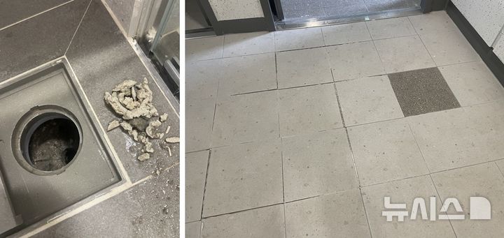 [포항=뉴시스] 안병철 기자 = 경북 포항 힐스테이트 환호공원 아파트에서 복도 벽면이 휘는 등 10만여 건에 달하는 하자가 발생했다.(사진=독자 제공) 2025.09.03. photo@newsis.com