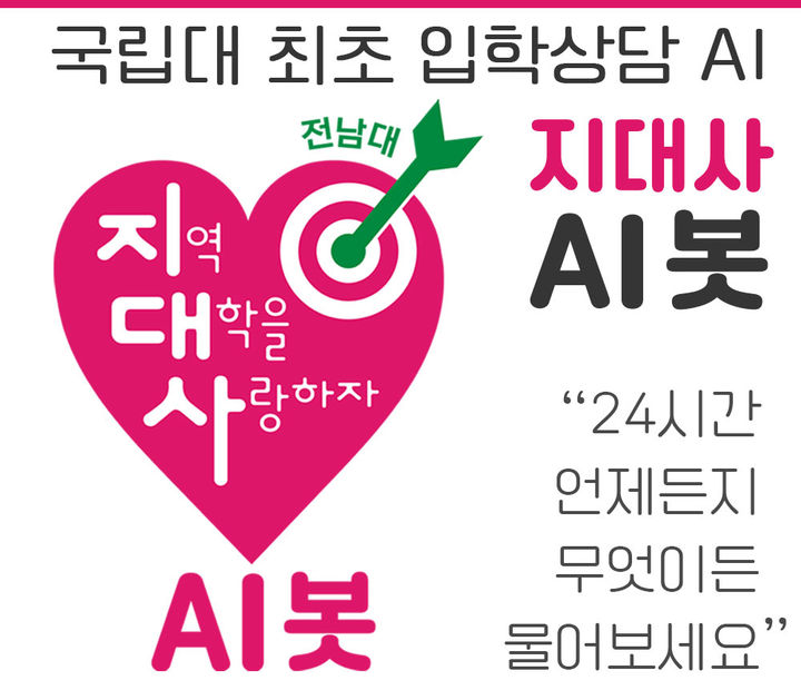 [광주=뉴시스] 전남대학교 입학상담 인공지능(AI) 챗봇. photo@newsis.com *재판매 및 DB 금지