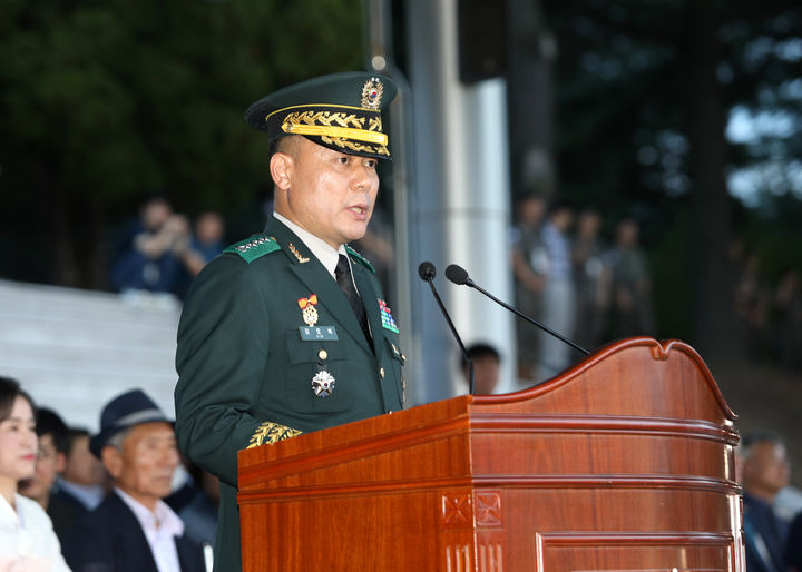 [대구=뉴시스] 김호복 제47대 육군 제2작전사령관 취임식. (사진=육군 제2작전사령부 제공) 2025.09.04. photo@newsis.com *재판매 및 DB 금지