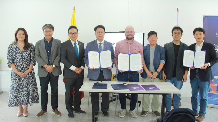 [서울=뉴시스] 숭실대 한국학연구소와 콜롬비아 메데진 ITM 시립대 한국문화혁신센터는 지난달 28일 업무협약을 체결했다. (사진=숭실대 제공) 2025.09.04. photo@newsis.com *재판매 및 DB 금지