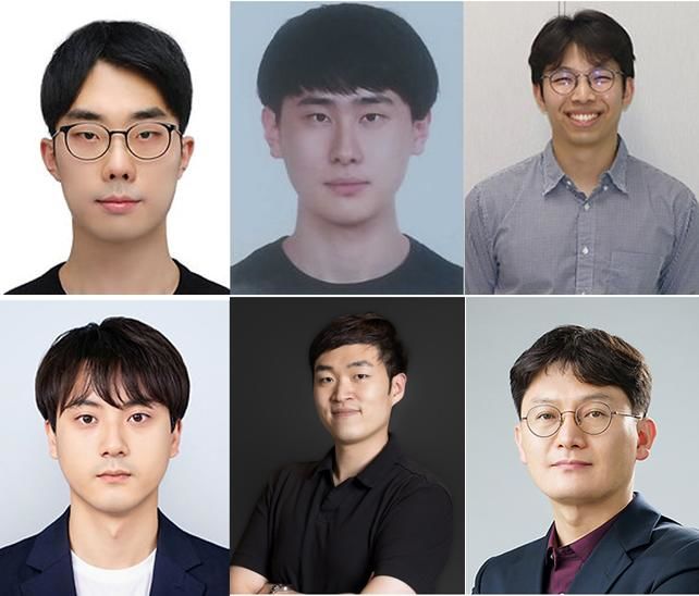 [서울=뉴시스] (위 왼쪽부터) 성균관대 최형신 박사과정(제1저자), 고려대 박영준 박사과정(공동저자), 성균관대 이종은 박사(공동저자), (아래 왼쪽부터) 고려대 김성훈 박사과정(공동저자), 고려대 박보용 교수(교신저자), 성균관대 박현진 교수(교신저자). (사진=고려대 제공) 2025.09.04. photo@newsis.com *재판매 및 DB 금지