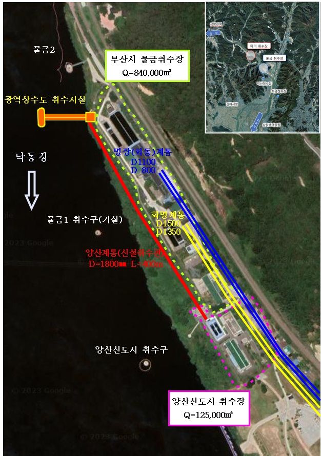 [양산=뉴시스] 취수시설 위치도. (사진=양산시 제공) 2025.09.04. photo@newsis.com *재판매 및 DB 금지