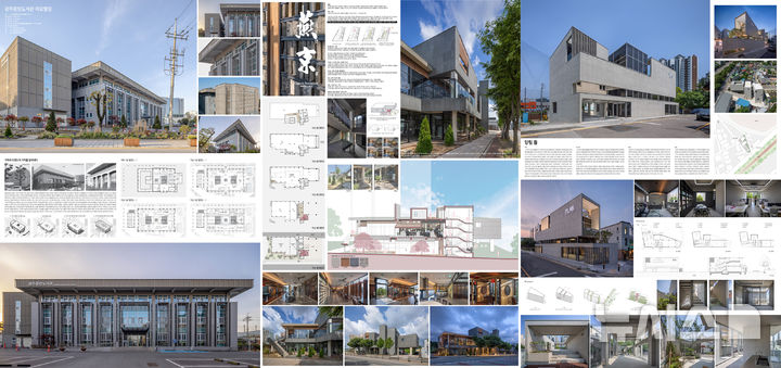 [광주=뉴시스] 광주 건축상 수상작. 사회공공부문 '광주중앙도서관 리모델링'(왼쪽), 비주거부문 '연경' '양림 돌'. (사진=광주시청 제공). photo@newsis.com *재판매 및 DB 금지