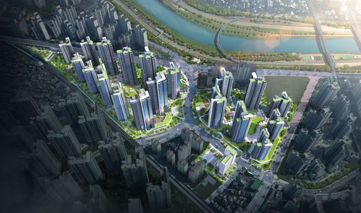 [서울=뉴시스]이문4구역 재정비촉진지구 주택재개발 정비사업 조감도.