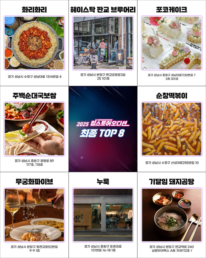 [성남=뉴시스]2025 힙스토어 오디션 Top8 점포.(사진=성남시 제공)2025.09.05.photo@newsis.com *재판매 및 DB 금지