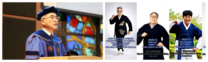 [대전=뉴시스] 목원대학교 이희학(왼쪽) 총장과 숏폼 영상. (사진=목원대 제공) 2025.09.05. photo@newsis.com *재판매 및 DB 금지