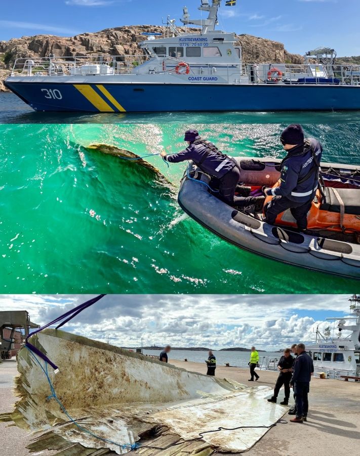 [뉴시스] 스웨덴 해역에서 미확인 부유물이 발견됐다. 2025.09.05. (사진=스웨덴 해안경비대 페이스북 캡처). *재판매 및 DB 금지