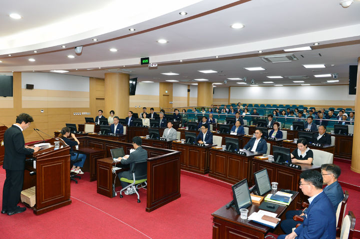 [광양=뉴시스] 광양시의회 본회의장에서 5일 제341회 임시회가 열리고 있다. (사진=광양시의회 제공) 2025.09.05. photo@newsis.com *재판매 및 DB 금지