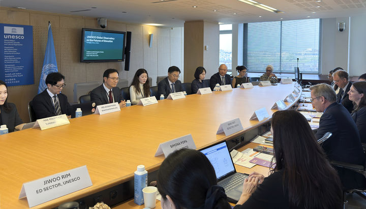 [수원=뉴시스] 임태희 경기도교육감은 최근 프랑스 파리 유네스코 본부에서 진행된 '2025 디지털 러닝 위크'에 참석했다. (사진=경기도교육청 제공) 2025.09.05. photo@newsis.com *재판매 및 DB 금지