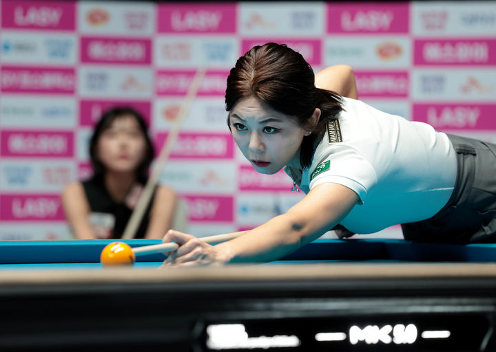 [서울=뉴시스] 프로당구 2025~2026시즌 4차 투어 'SY 베리테옴므 PBA-LPBA 챔피언십' LPBA 결승에 진출한 김가영. (사진=LPBA 제공) *재판매 및 DB 금지