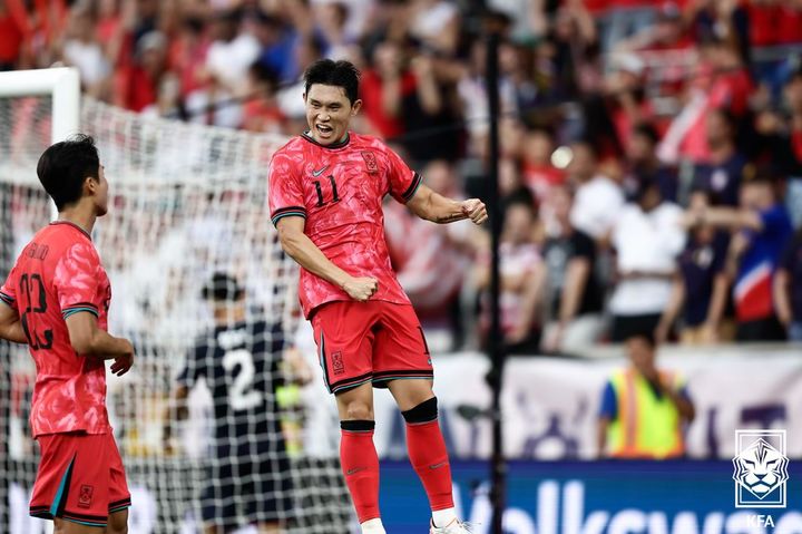 [서울=뉴시스]이동경, 미국전 추가골. (사진=대한축구협회 제공)