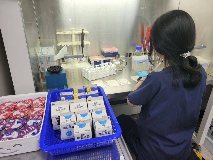 [대전=뉴시스]대전보건환경연구원의 한 연구원이 유가공품 안정성 검사를 벌이고 있다. 2025. 09. 07 photo@newsis.com *재판매 및 DB 금지