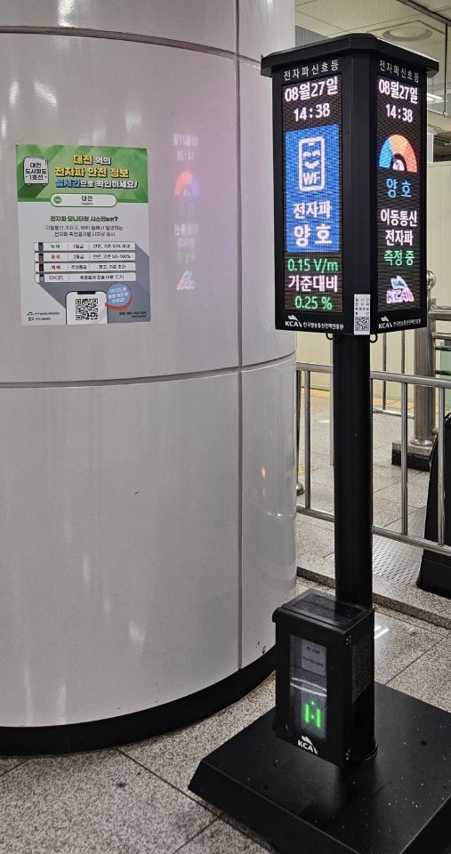 한국방송통신전파진흥원(KCA)과 대전교통공사는 대전도시철도 22개 모든 역사에 '전자파 측정 모니터링 시스템' 구축을 완료했다고 8일 밝혔다. (사진=KCA 제공) *재판매 및 DB 금지