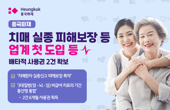 [서울=뉴시스] 흥국화재, 치매실종비용 등 배타적 사용권 2건 획득 이미지. (사진=흥국화재 제공) 2025.09.08. photo@newsis.com *재판매 및 DB 금지