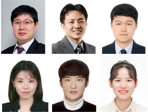 [서울=뉴시스] (위 왼쪽부터) 고려대 화공생명공학과 안동준 교수(교신저자), 서울대 기계공학부 김도년 교수(공동 교신저자), 한양대 바이오신약융합학부 이찬석 교수(공동 교신저자), (아래 왼쪽부터) 고려대 이예담 박사(제1저자), 고려대 정우혁 박사(공동 제1저자), 서울대 전경화 박사과정(공동 제1저자). (사진=고려대 제공) 2025.09.08. photo@newsis.com *재판매 및 DB 금지