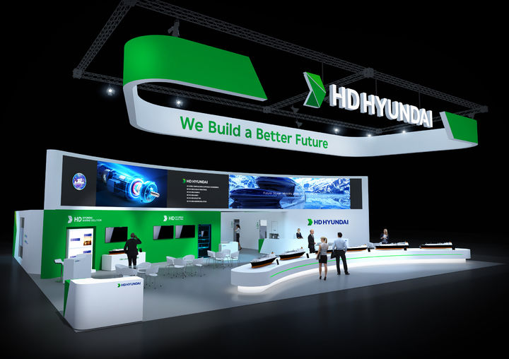 [서울=뉴시스] 이탈리아 밀라노에서 열린 ‘가스텍 2025’에 마련된 HD현대 부스 조감도. (사진=HD현대 제공) 2025.9.9. photo@newsis.com *재판매 및 DB 금지