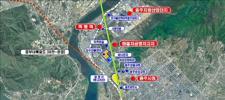 충북선 고속화 철도 충주 도심 구간 계획도 *재판매 및 DB 금지