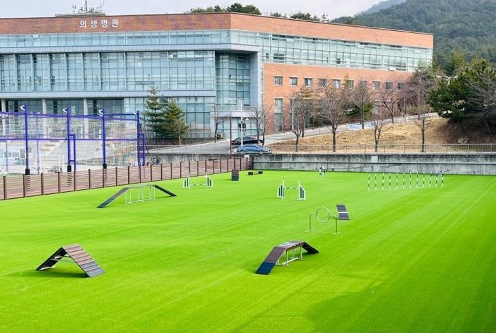 [부산=뉴시스] 부산 사상구 신라대학교 동물행동교정교육장. (사진=신라대 제공) 2025.09.09. photo@newsis.com  *재판매 및 DB 금지