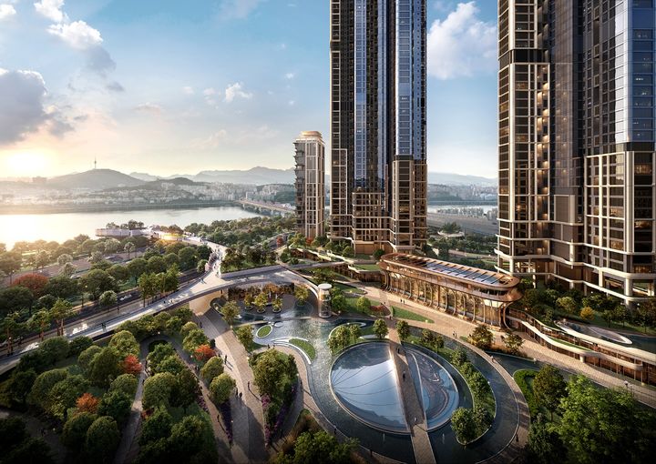 [서울=뉴시스] 현대건설 압구정2구역 중앙광장. 2025.09.09. (자료=현대건설 제공) photo@newsis.com *재판매 및 DB 금지