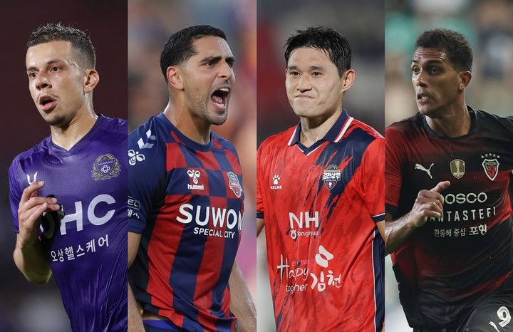 [서울=뉴시스] 왼쪽부터 마테우스-싸박-이동경-조르지. (사진=한국프로축구연맹 제공) *재판매 및 DB 금지