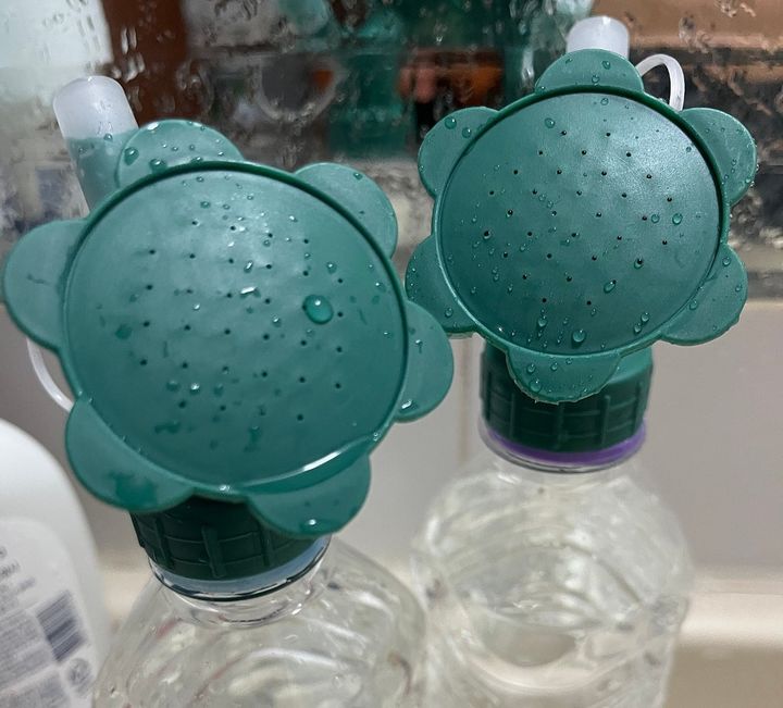 [뉴시스] 7일 극심한 가뭄을 겪고 있는 강원 강릉의 한 시민이 생수병에 물뿌리개를 꽂은 사진을 공유했다. (사진=강릉 맘카페 갈무리) *재판매 및 DB 금지