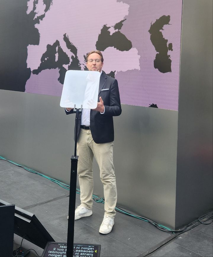 [뮌헨(독일)=뉴시스] 자비에르 마르티넷 현대차 유럽권역본부장이 9(현지시간) 독일 뮌헨에서 열린 IAA 모빌리티 2025에서 발표하는 모습. (사진=이창훈 기자) 2025.09.09 photo@newsis.com *재판매 및 DB 금지 *재판매 및 DB 금지