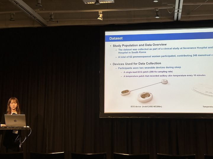 [서울=뉴시스] 웨어러블 인공지능(AI) 진단 모니터링 기업 씨어스테크놀로지는 '심전도 기반 배란일 예측 인공지능(AI) 모델'이 덴마크 코펜하겐에서 열린 국제의용생체공학 컨퍼런스인 'IEEE EMBC(Engineering in Medicine and Biology Society) 2025'에서 공식 발표됐다고 10일 밝혔다. (사진=씨어스테크놀로지 제공) 2025.09.10. photo@newsis.com *재판매 및 DB 금지