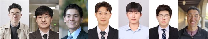 [울산=뉴시스] 구미현 기자 = UNIST 연구진. 사진 좌측부터 장지욱 UNIST 교수, 서동화 KAIST 교수, 토머스 하라미요 스탠포드대 교수, 오동락 연구원, 황선우 연구원, 김동연 연구원, 제시 매튜 연구원 (사진=UNIST 제공) photo@newsis.com *재판매 및 DB 금지