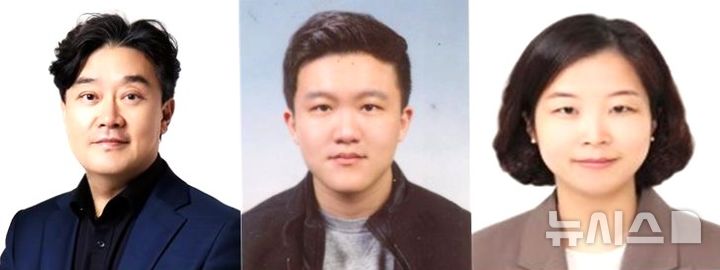 [포항=뉴시스] 송종욱 기자 = 포스텍 화학공학과·융합대학원 차형준 교수, 시스템생명공학부 통합 과정 조승겸 씨 연구팀과 인하대 생명공학과 양윤정 교수 연구팀이 천연 엘라스틴의 한계를 극복할 수 있는 새로운 인공 생체 소재를 개발하는 데 성공했다. 사진 왼쪽부터 포스텍 차형준 교수, 통합 과정 조승겸 씨, 인하대 생명공학과 양윤정 교수. (사진=포스텍 제공) 2025.09.10. photo@newsis.com