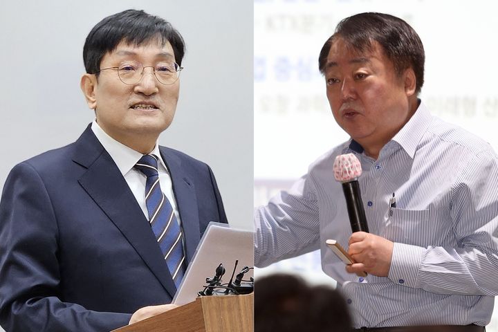 노영민(왼쪽) 전 문재인 대통령 비서실장과 한범덕 전 청주시장. (사진=뉴시스DB) *재판매 및 DB 금지