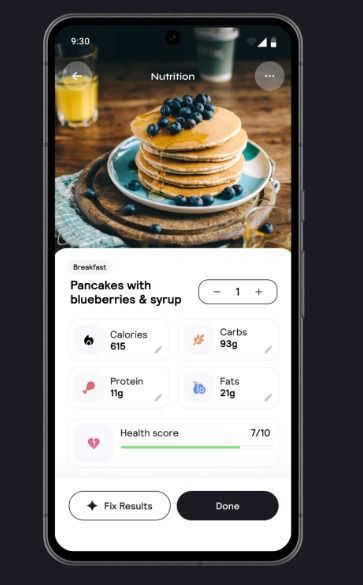 [뉴시스] Cal AI는 사용자가 음식을 찍어 올리면 AI가 칼로리를 계산해주는 방식으로 정확도는 약 90%에 이른다.(사진=구글스토어 캡쳐).2025.09.10 *재판매 및 DB 금지