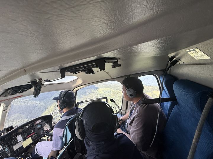 [평창=뉴시스] 소나무류재선충병 항공예찰 모습. (사진=평창군 제공) 2025.09.10. photo@newsis.com *재판매 및 DB 금지