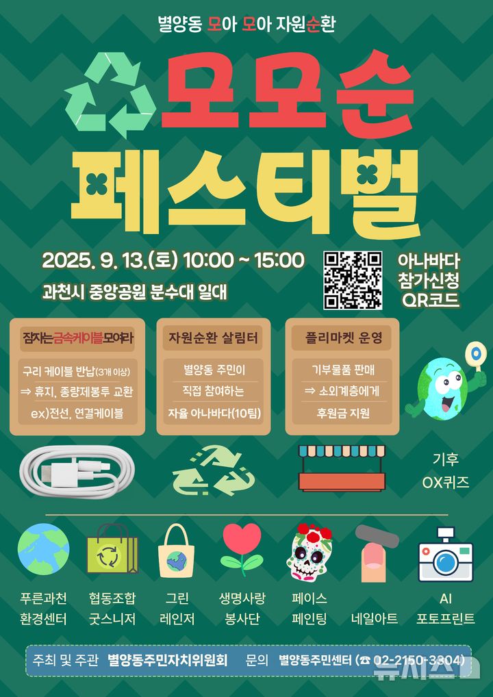 [과천=뉴시스] 별양동 주민자치위원회가 13일 중앙공원에서 자원순환 페스티벌을 연다. (포스터=과천시 제공) 2025.09.10. photo@newsis.com