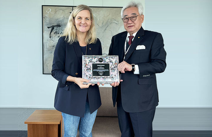 조정원 세계태권도연맹(WT) 총재(오른쪽)와 코번트리 국제올림픽위원회(IOC) 위원장. (사진=WT 홈페이지 캡처). 2025.09.10. *재판매 및 DB 금지