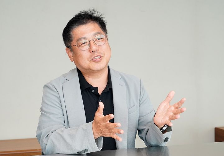 [서울=뉴시스] 백승준 카카오페이 사업총괄이 지난 9일 경기도 판교 카카오아지트에서 뉴시스와 인터뷰를 진행하고 있다. (사진=PFCT 제공) 2025.09.11. photo@newsis.com *재판매 및 DB 금지