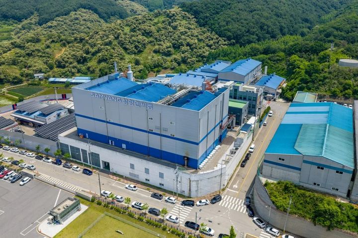 [서울=뉴시스] 삼양엔씨켐 정안 공장. (사진=삼양엔씨켐)