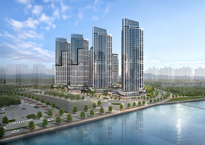 [서울=뉴시스] 현대건설이 경기도 시흥시 MTV에 짓는 '힐스테이트 더웨이브시티' 투시도. 2025.09.12. (자료=현대건설 제공) photo@newsis.com&nbsp; *재판매 및 DB 금지