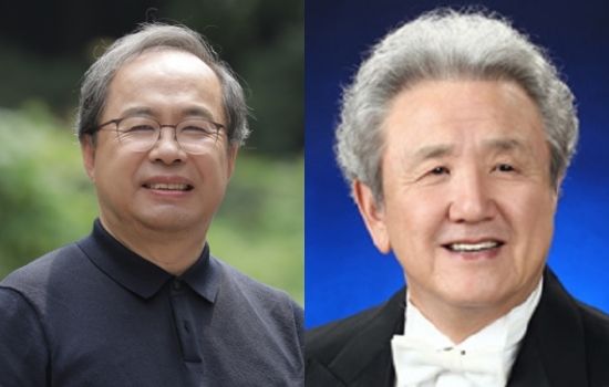 [서울=뉴시스] KAIST 김정호 교수(왼쪽), 한양대 박수길 명예교수. (사진=한양대 제공) 2025.09.12. photo@newsis.com *재판매 및 DB 금지