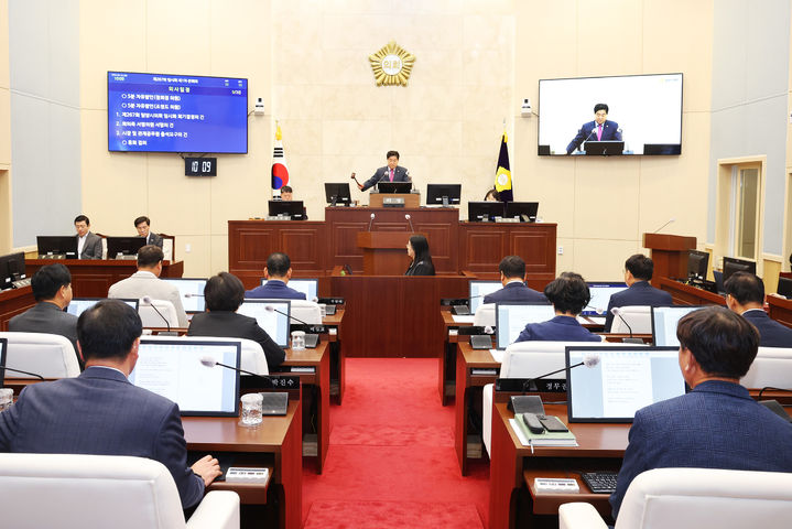 [밀양=뉴시스] 제267회 임시회 제1차 본회의를 열고 있다. (사진=밀양시의회 제공) 2025.09.12. photo@newsis.com *재판매 및 DB 금지