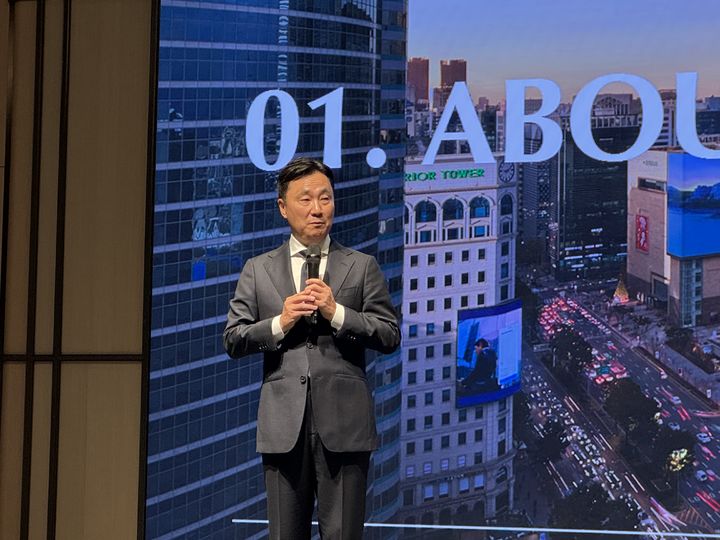 [서울=뉴시스] 여인창 파르나스 대표가 웨스틴 서울 파르나스 개관 미디어 간담회에서 발표하고 있다. (사진=뉴시스) 2025.09.12. *재판매 및 DB 금지