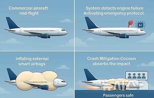[뉴시스]프로젝트 리버스는 엔진 고장을 감지해 대형 에어백을 작동시키는 AI 기반 시스템이다. 