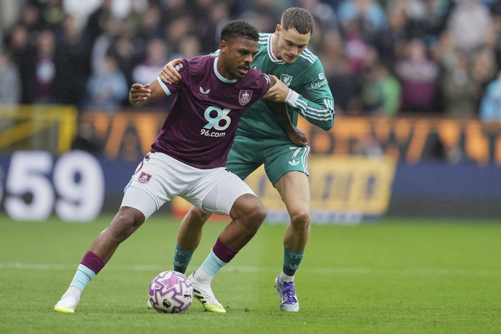 [번리=AP/뉴시스] 잉글랜드 프로축구 프리미어리그(EPL) 번리에서 활약 중인 남아프리카공화국 공격수 라일 포스터. 2025.09.14.