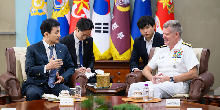 [서울=뉴시스]확장억제 협력이 한층 강화되고 실행력을 가질 수 있도록 인태사령부의 지원을 당부했다. (사진=국방부 제공) 2025.09.14 *재판매 및 DB 금지