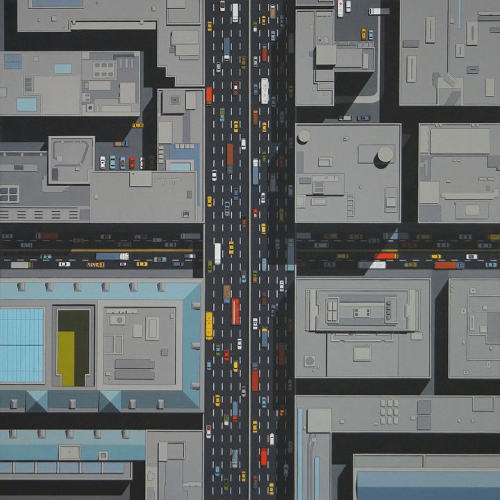 신창용, 우리가 이 도시를 세웠어요, 2015, 캔버스에 아크릴릭, 116×116cm, 서울시립미술관 소장 *재판매 및 DB 금지