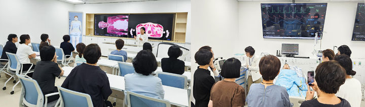 [대전=뉴시스] 충남대병원 임상교육시뮬레이션센터가 최근 간호사 임상 역량 강화 교육 프로그램 참여 활성화를 위해 대전시 병원간호사회 임원 견학 프로그램을 진행했다.(사진=충남대학교병원 제공) 2025.09.15. photo@newsis.com *재판매 및 DB 금지