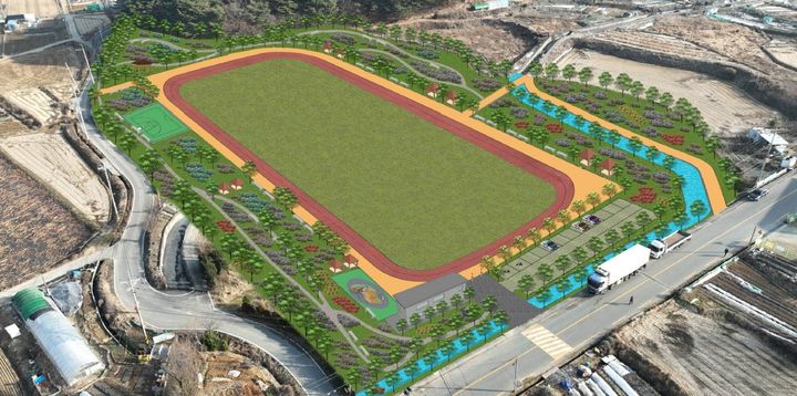 [창원=뉴시스] 강경국 기자 = 경남 창원시 동읍 자여 체육시설 여가녹지 조성사업 조감도. (사진=창원시청 제공). 2025.09.16. photo@newsis.com *재판매 및 DB 금지